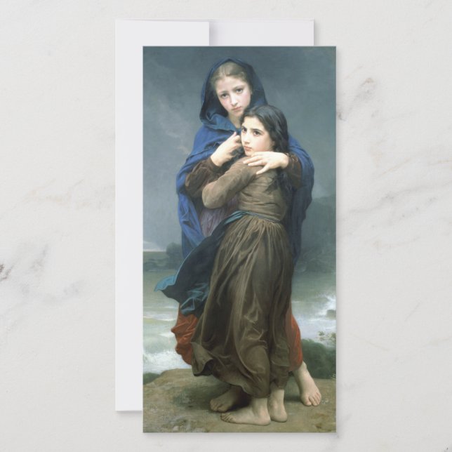 Tarjeta Dos jóvenes Chicas lejos de casa (por W.A. Bouguer (Anverso)