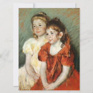 Tarjeta Dos jóvenes Chicas (por Mary Cassatt)