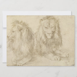Tarjeta Dos Leones Sentados (Animales Salvajes) (Albrecht