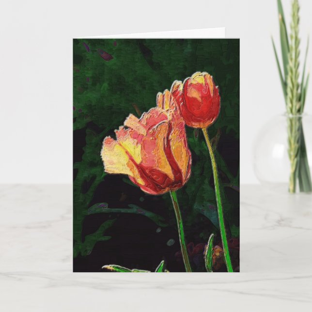 Tarjeta Dos loros rojos (Anverso)