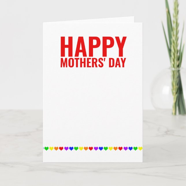 Tarjeta Dos mamás Feliz día de las madres gay (Anverso)