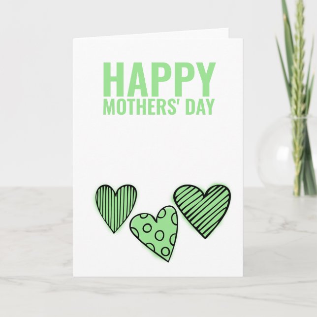 Tarjeta Dos mamás Feliz día de las madres gay Verde (Anverso)