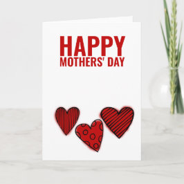 Tarjeta Dos Mamás Feliz Día de las Madres Gays Rojo
