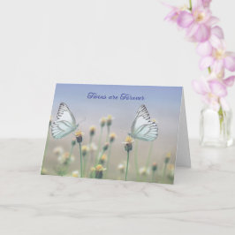 Tarjeta Dos mariposas azules simpatía por la pérdida de ge