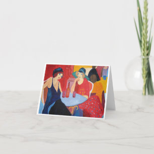 Tarjeta Dos mujeres en un café
