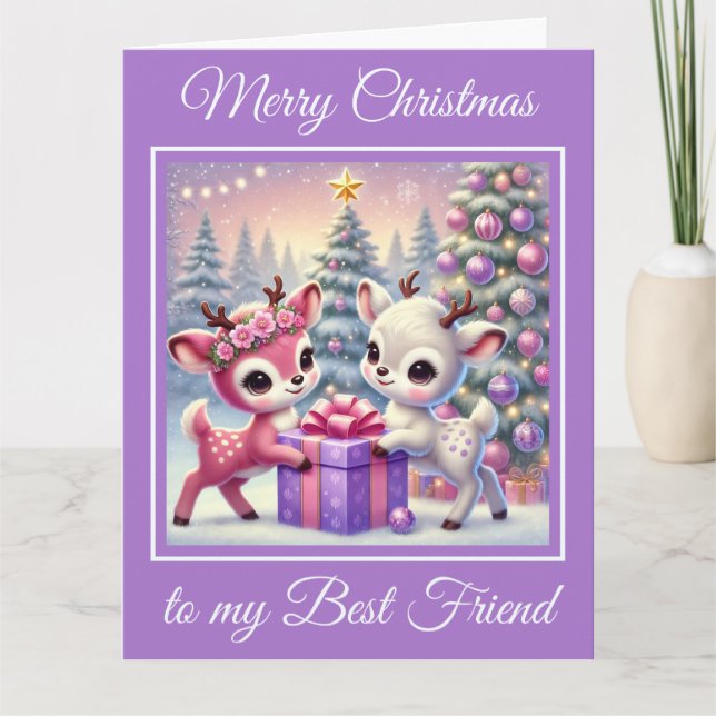 Tarjeta Dos Navidades de los mejores amigos de los bebés v (Anverso)