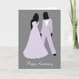 Tarjeta Dos novias Boda traje y vestido