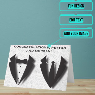 Tarjeta Dos novios abstractos felicidades por su boda