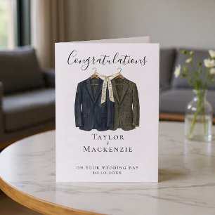 Tarjeta Dos novios Felicitaciones en su boda