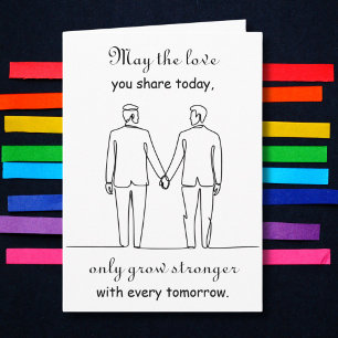 Tarjeta Dos novios Felicitaciones LGBTQ por su boda