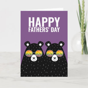 Tarjeta Dos osos papás Feliz día del padre gay