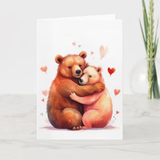 Tarjeta Dos osos se abrazan por Día de San Valentín