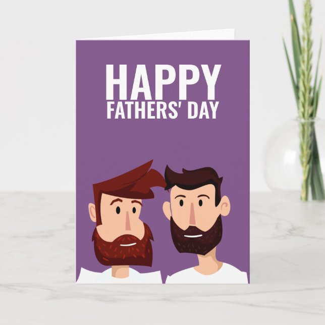 Tarjeta Dos padres gays Feliz día del padre (Anverso)