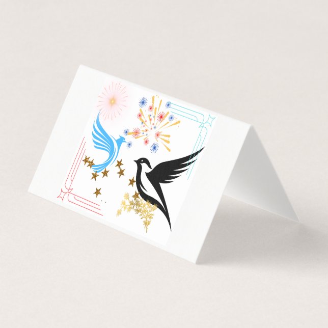Tarjeta Dos pájaros majestuosos (Anverso)