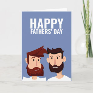 Tarjeta Dos papás gays Feliz día del padre