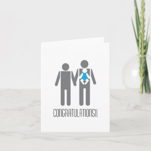 Tarjeta ¡Dos papás y un hijo - enhorabuena!!