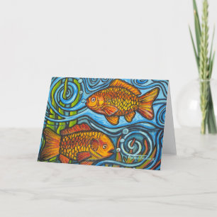 Tarjeta Dos peces dorados