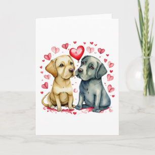 Tarjeta Dos perros felices con amor en BLANK