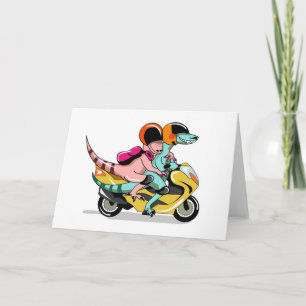 Tarjeta Dos Personalizados Raptores En Motocicleta.