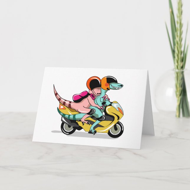 Tarjeta Dos Personalizados Raptores En Motocicleta. (Anverso)