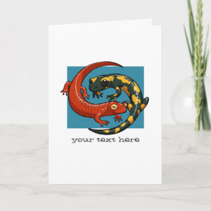Tarjeta Dos Personalizados sonrientes de Salamander