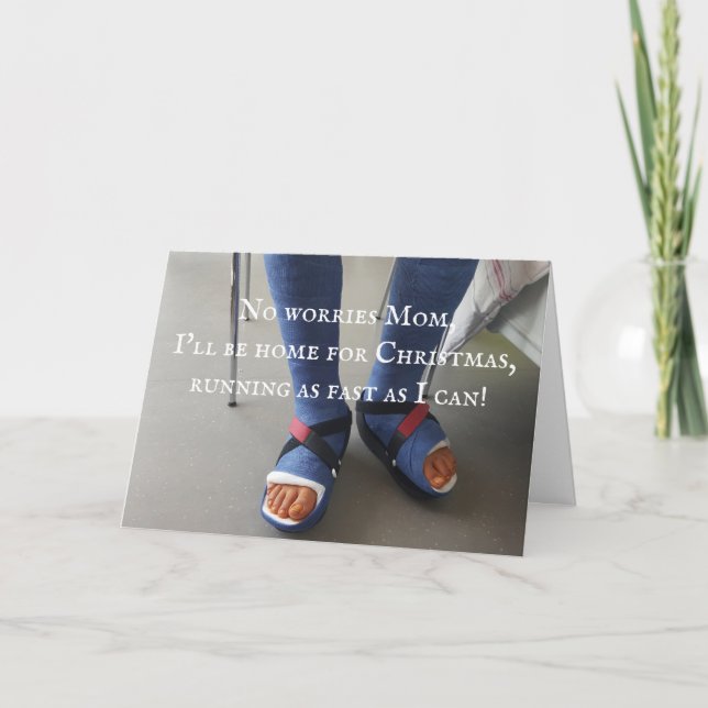 Tarjeta Dos piernas rotas Plaster Cast Personalizado de fo (Anverso)