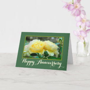 TARJETA DOS ROSAS AMARILLAS/ANIVERSARIO FELIZ