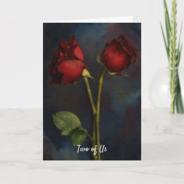 Tarjeta Dos Rosas Rojas Se Aman Juntas