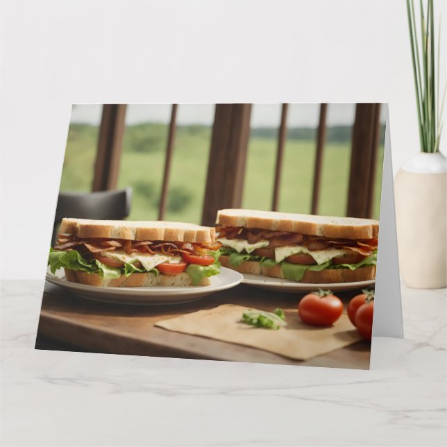 Tarjeta Dos sándwiches BLT por ventana (Anverso)