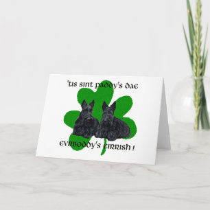 Tarjeta Dos Scotties en el Día de San Patricio