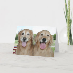 Tarjeta Dos sonrientes recuperadores de oro sólo diciendo