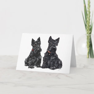 Tarjeta Dos Terriers Escoceses Negros