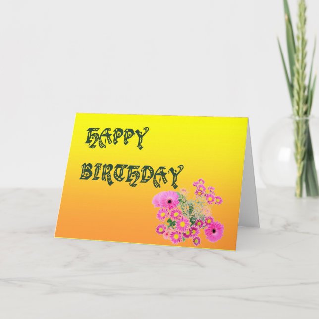 Tarjeta Dos tonos de amarillo sol feliz cumpleaños (Anverso)