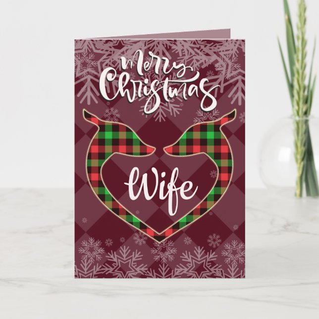 Tarjeta Dos venadas para esposas/novias Navidades (Anverso)