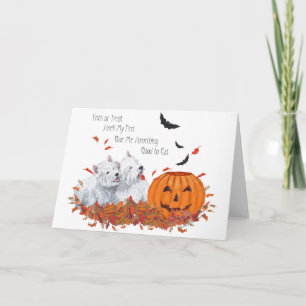 Tarjeta Dos Westies en Halloween