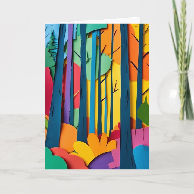 Tarjeta Dosel vibrante del bosque (Anverso)