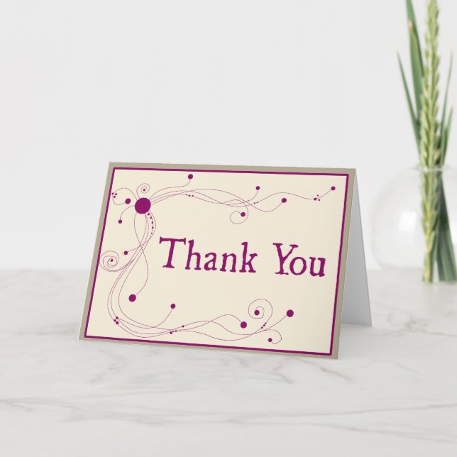 Tarjeta Dots and Swirls - Thank You card (Anverso)