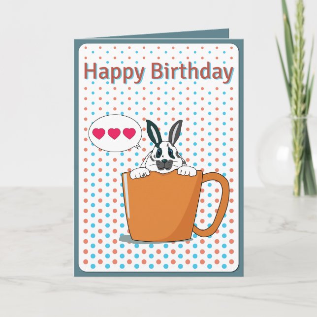 Tarjeta Dotty Bunny Happy Birday Card (Anverso)