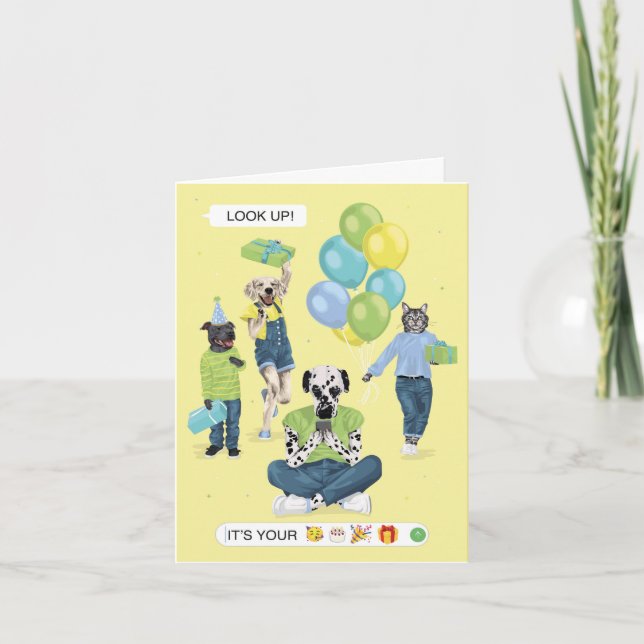 Tarjeta Dotty Dog Phone Obssed Birday (Anverso)