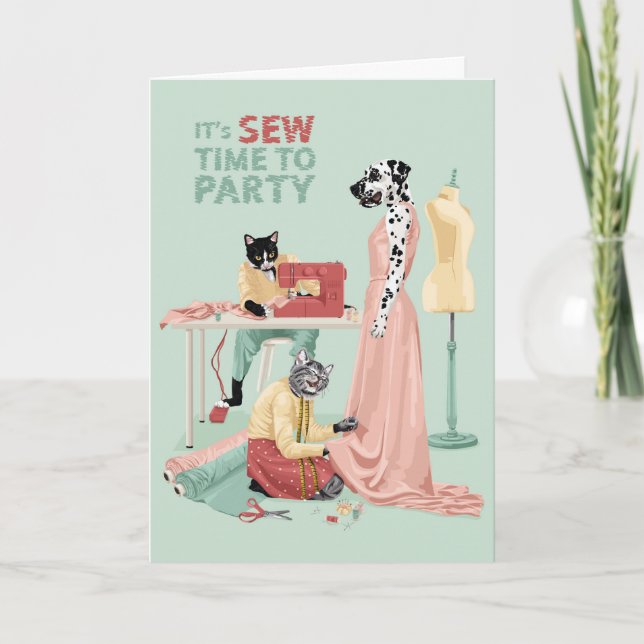 Tarjeta Dotty Dog Sew Time to Fiesta Birday (Anverso)