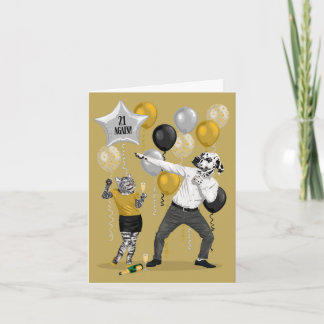 Tarjeta Dotty Dog Veintiún otro hito cumpleaños