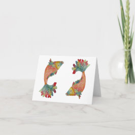 Tarjeta Double Coi Fish blank greeting card