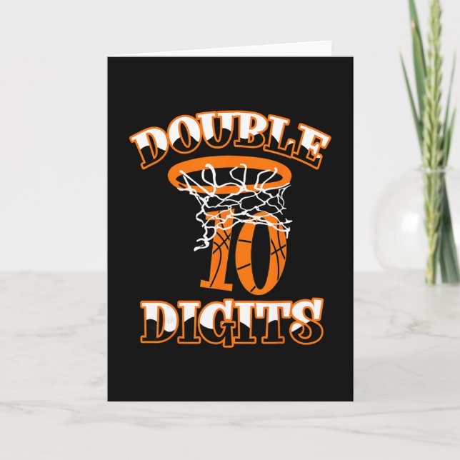 Tarjeta Double Digits Birthday Decorations Boy 10 Sketll 1 (Anverso)