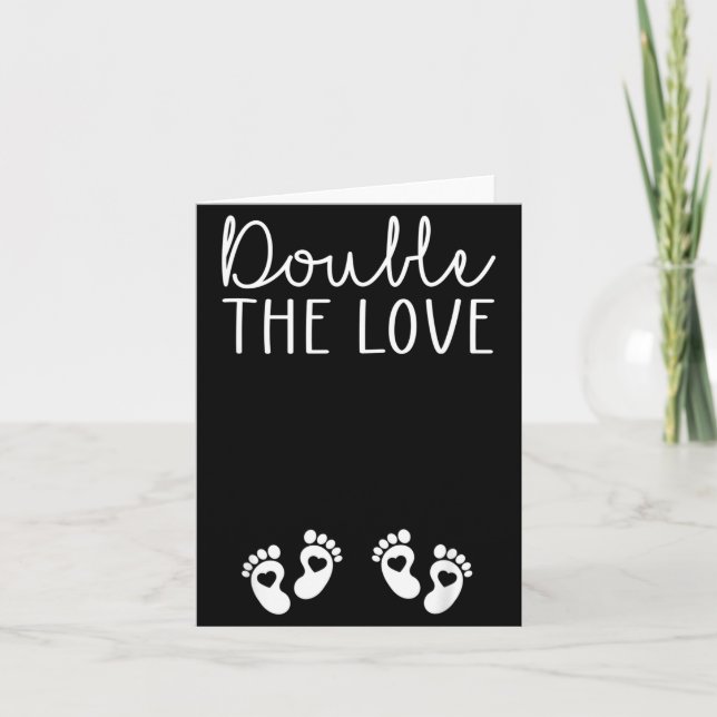 Tarjeta Double The Love Valentines Day Twin Pregnancy Anno (Anverso)