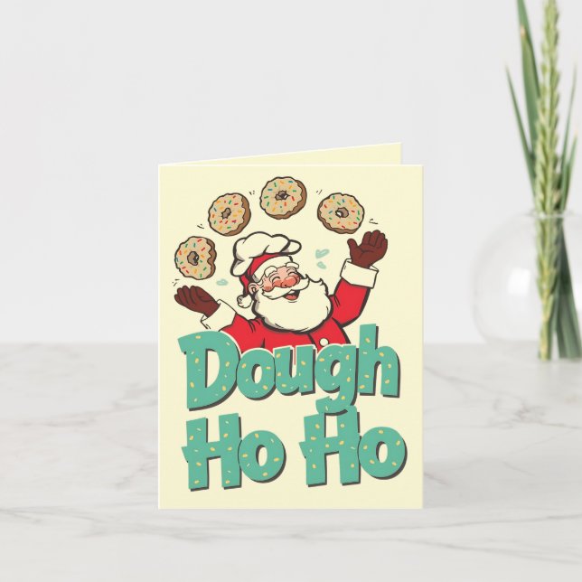 Tarjeta Dough Ho Ho – Funny Christmas Donut Pun  (Anverso)