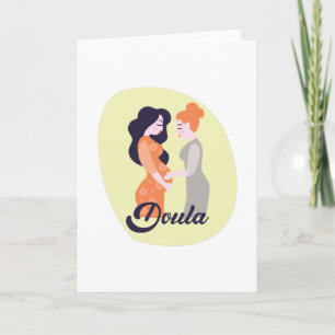 Tarjeta Doula con regalo de mujer embarazada gracias