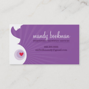 TARJETA DOULA MIDWIFE Púrpura cardíaca preñada