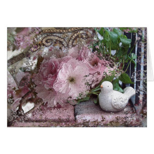 Tarjeta Dove con flores