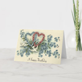 Tarjeta Dove Heart Forget-Me-Not-Rosa