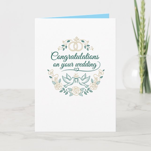 Tarjeta Doves and Roses, Wedding Congratulations BlankCard (Anverso)